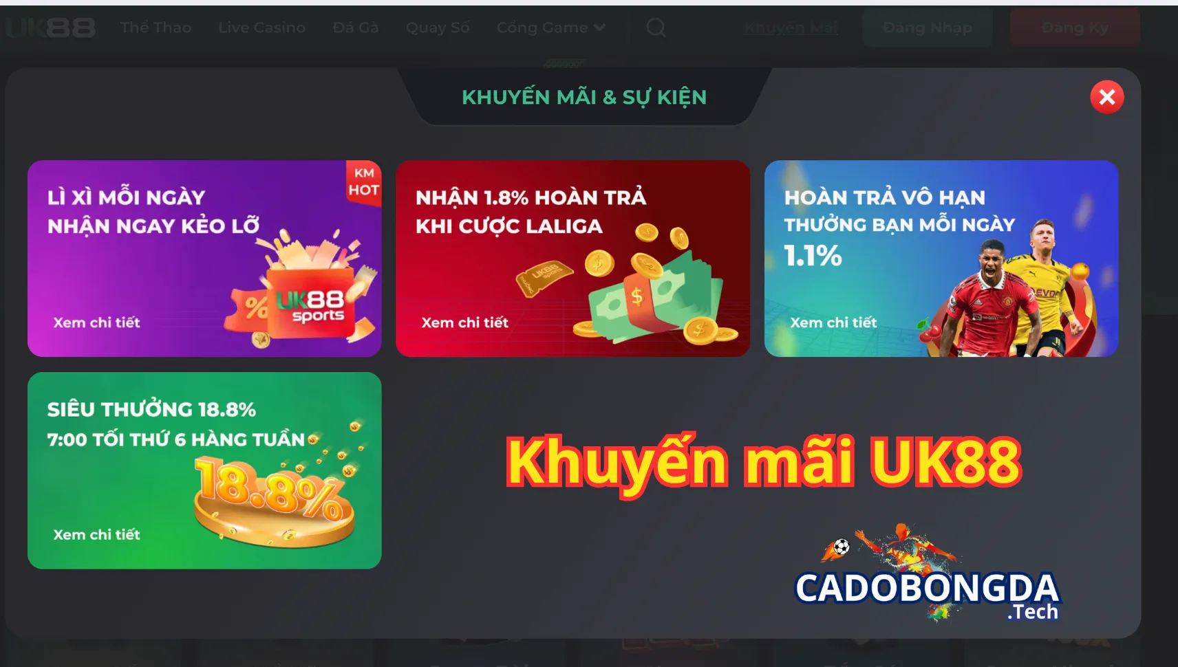 Tổng Hợp Những Khuyến Mãi Hấp Dẫn Tại Nhà Cái UK88