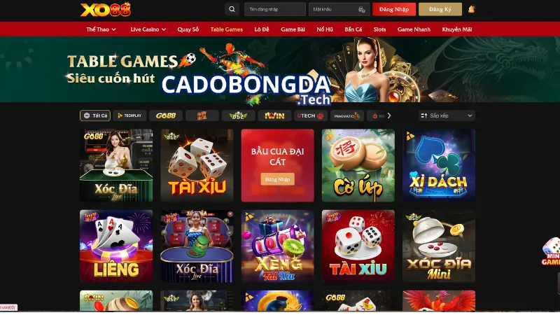 Hệ thống sản phẩm đa dạng trên nhà cái XO88
